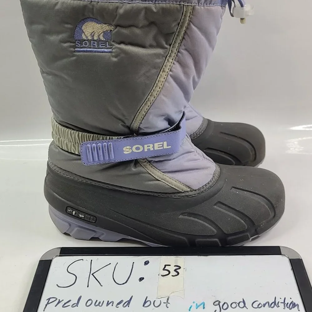 Sorel Boy's Purple Gray Flurry NY1810-540 Mid-Calf Winter Snow Boots Size 7
